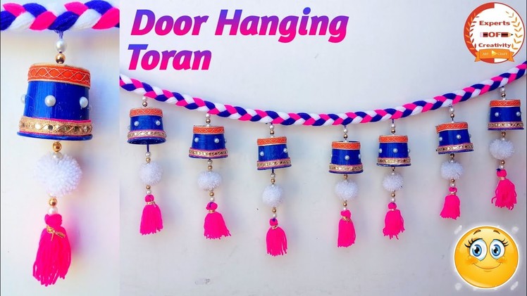 Door Hanging TORAN from Disposal Tea Glass for Door Decor | Beautiful Toran Design Ideas