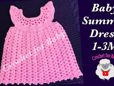 Easy crochet baby summer dress | crochet frocks for girls | newborn baby 0-9M -Crochet for Baby 194