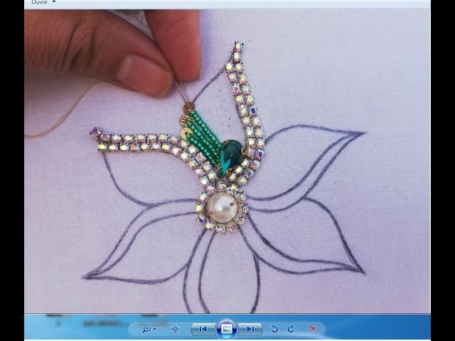 Hand Embroidery.Amazing Flower  Embroidery with Beads,Beads Embroidery Work