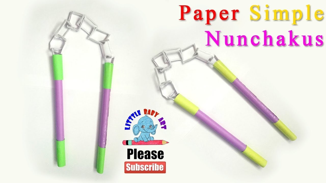 How to Make a Paper Simple Nunchakus | Ninja Nunchakus |  Easy paper Ninja Weapon |