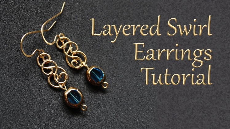 Layered Double Swirl with Dangle Bead Wire Wrapped Earrings Tutorial