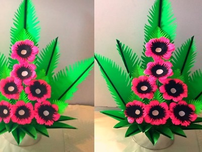 Making paper flower bouquet - paper flower bouquet craft - home decor ideas