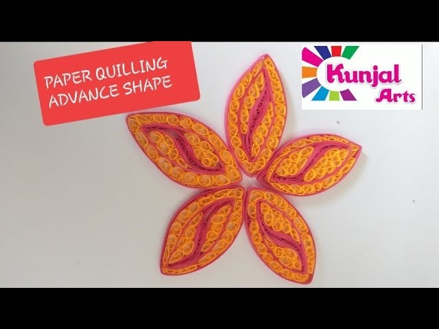 PAPER QUILLING FLOWER PETAL. ADVANCE QUILLING. QUILLING SHAPES. CREATIVE. PINK YELLOW PETAL