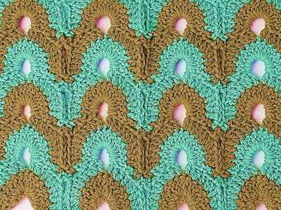 Stitch waves of two colors to crochet #crochet