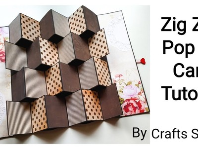 Zig Zag Pop Up Card Tutorial | Zig Zag Card Tutorial | By Crafts Space