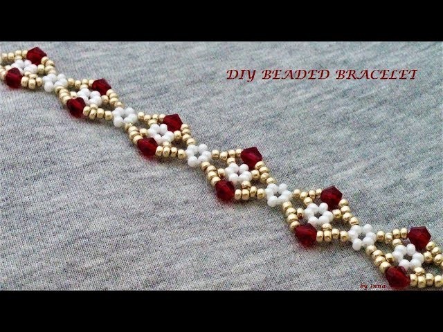 Beaded bracelet, easy pattern. DIY gorgeous beaded bracelet.