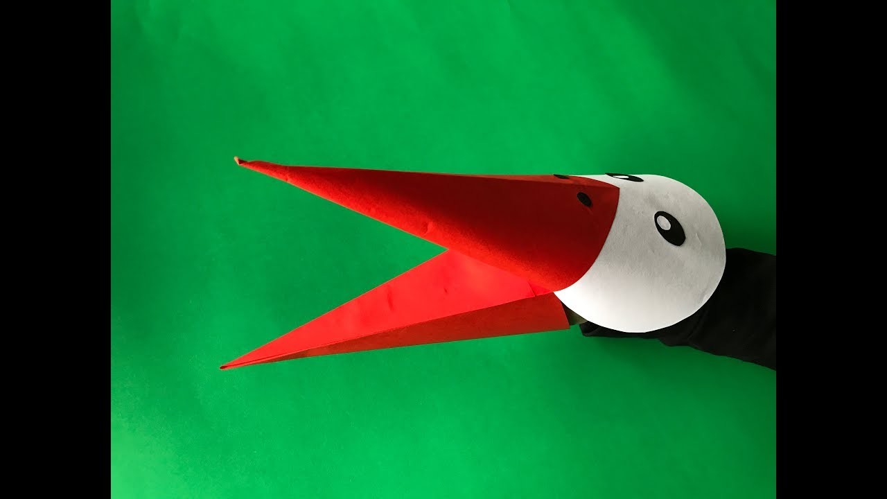 Bocian Z Rolki Po Papierze Bocian z papieru #diy Paper Stork 3d **Pacynka z papieru - Tutorial