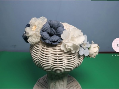 Cute Headband Ideas : Bow Headband With Paper Flowers [Custom Order] | DIY by Elysia Handmade