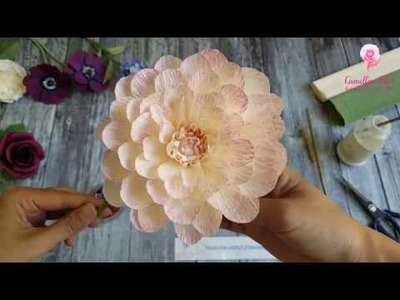 Dahlia paper flower DIY tutorial step by step