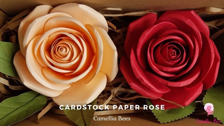 DIY cardstock paper rose full video tutorial - How to make scrap paper flowers