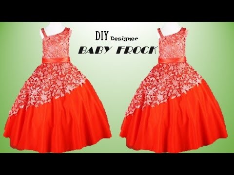 DIY Designer one sided baby frock Cutting and stitching Full Tutorial