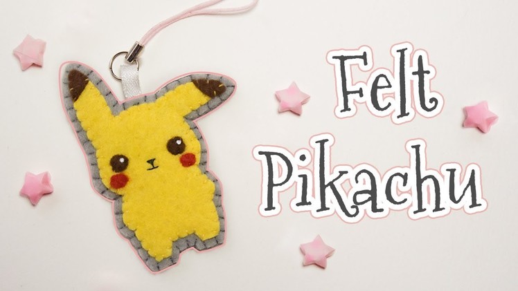 DIY Felt Pikachu Pokemon phone hanger (step by step tutorial)