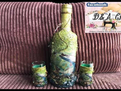 DIY : How to make fishing decoration on whiskey bottle and glasses TUTORIAL