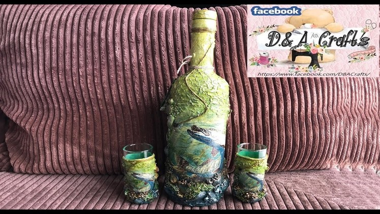 DIY : How to make fishing decoration on whiskey bottle and glasses TUTORIAL