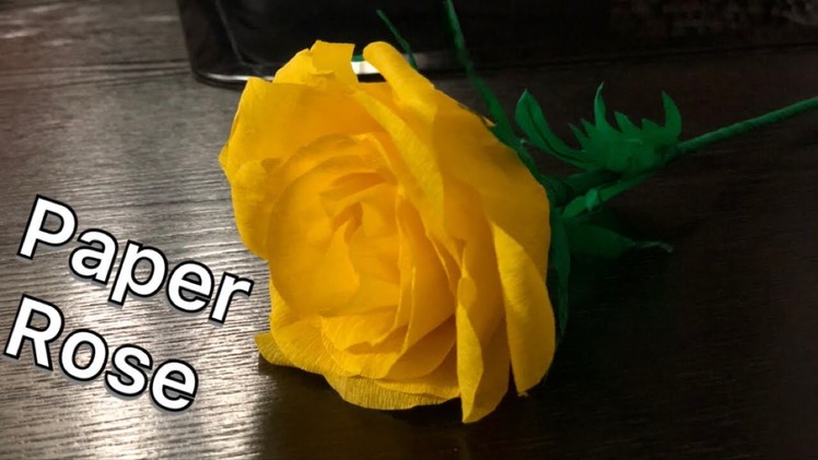 DIY rose from crepe paper.How to make realistic and easy rose.rosas de papel.Papier stieg auf