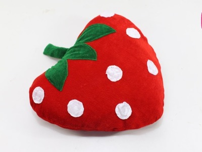 DIY STRAWBERRY SHAPED PILLOW from OLD CLOTHES