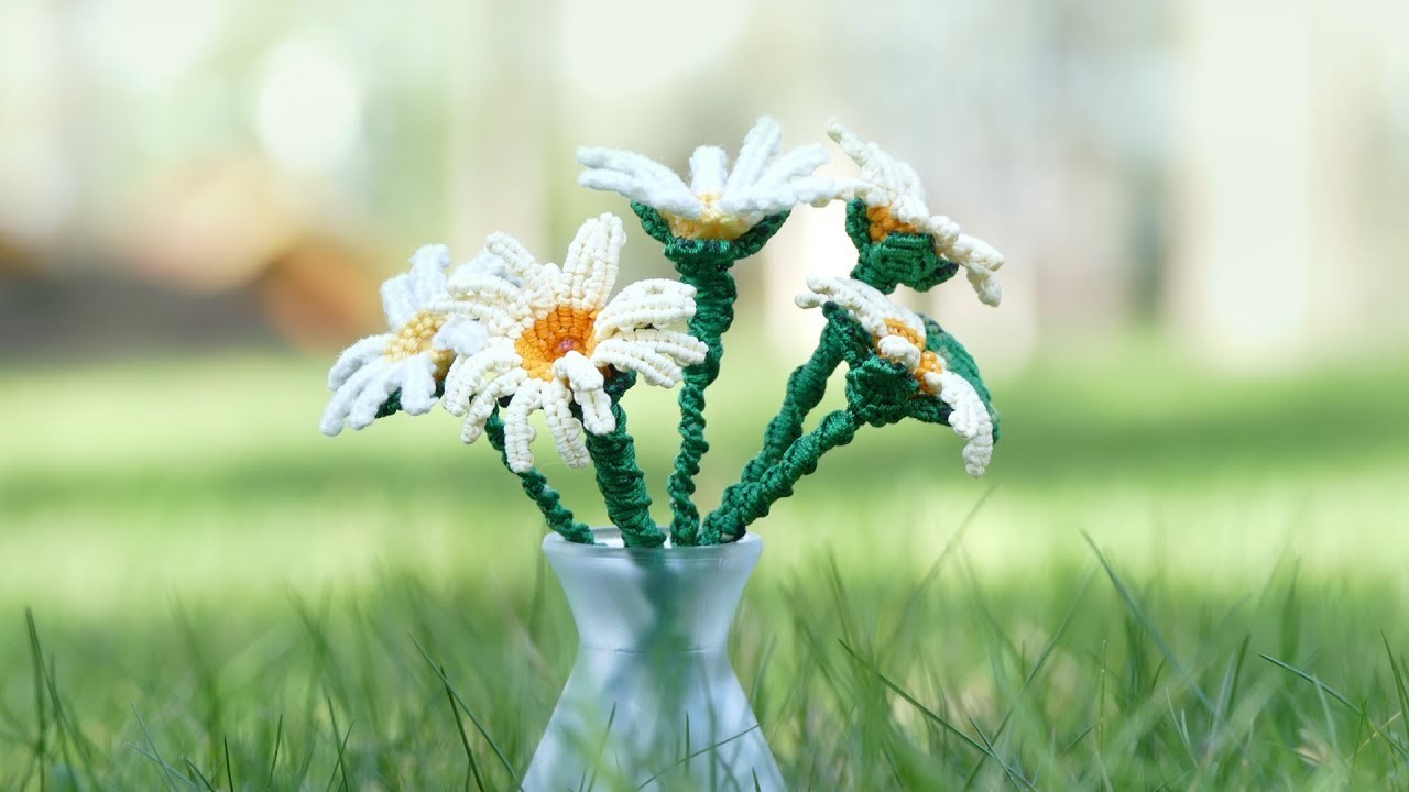 DIY White Daisies | Macramé Flower Tutorial | Room Decor Ideas