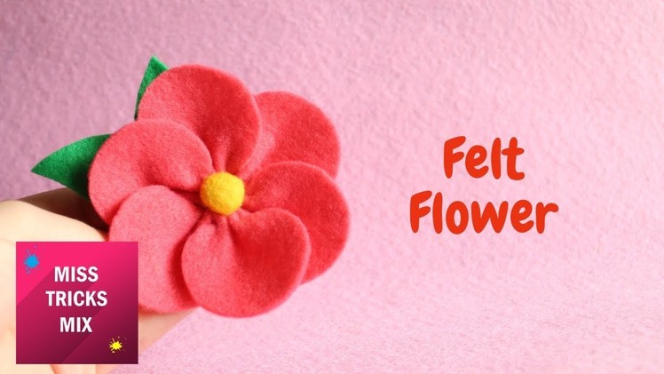 Easy Felt Coral Color Flower DIY Tutorial | Spring Crafts.