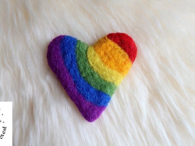 Felt Heart Craft Rainbow Heart