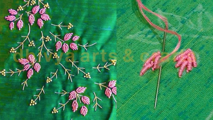 Hand embroidery leaf bullion stitch | normal needle stitch | diy | #244