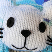 Handmade Child's Knitted Blue Cat Scarf - Free Shipping
