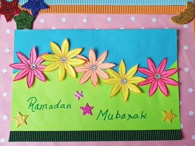 Handmade Greeting Card  ||  Ramadan Mubarak card  ||  DIY simple greeting card idea