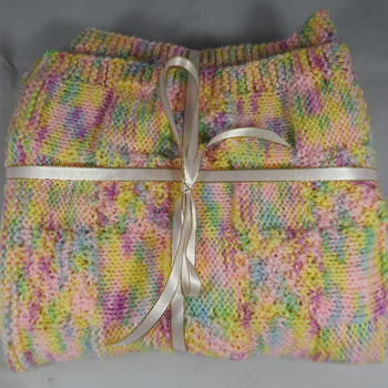 Knitted Multicoloured Patterned Baby Blanket - FREE SHIPPING