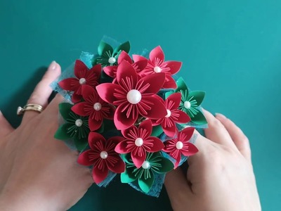 Kusudama Flower Vase Tutorial.Easy - DIY - Origami 3D Flower Vase