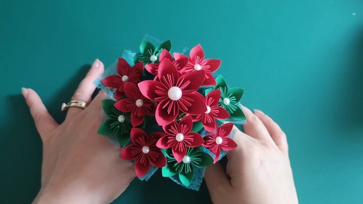 Kusudama Flower Vase Tutorial.Easy - DIY - Origami 3D Flower Vase