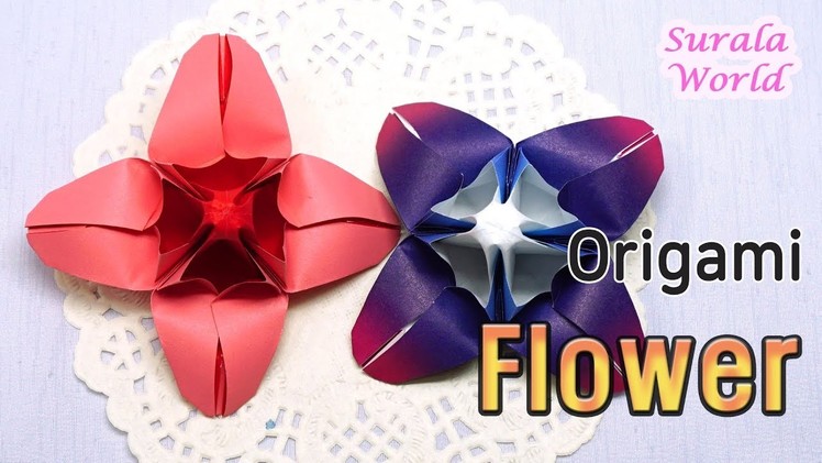 Origami Flower,  Paper Flower, Cruciate Flower (DIY, How to)
