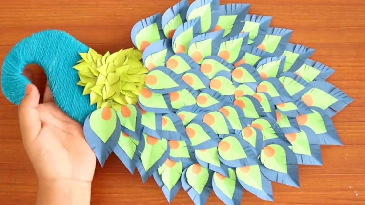 Peacock Wall hanging - DIY Paper peacock tutorial - Easy wall decoration ideas