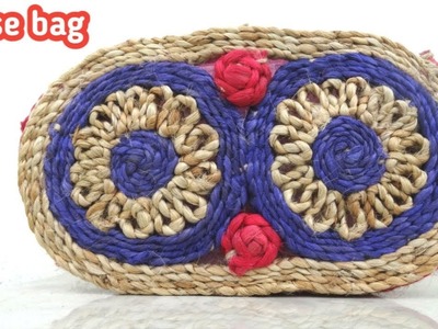 Purse Bag Making out of colorful Jute || Colorful Jute rope Craft || Jute Crafts