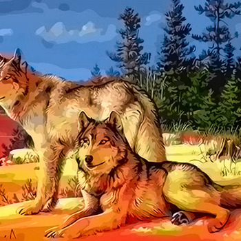 ( CRAFTS ) Wolves At Sunrise Cross Stitch Pattern***LOOK***Buyers Can Download Your Pattern As Soon As They Complete The Purchase