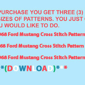 CRAFTS 1968 Ford Mustang Cross Stitch Pattern***LOOK***Buyers Can Download Your Pattern As Soon As They Complete The Purchase