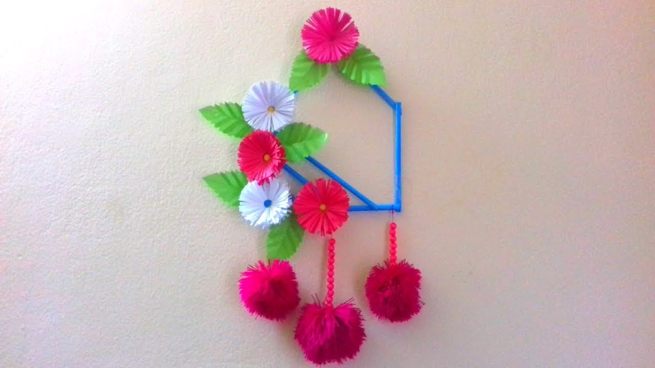 Beautiful wall hanging with colourful paper. DIY.craft idea. How to make Wall decoration idea.