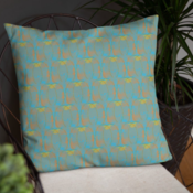 Cushion - 18 inch BLUE AMBER Cushion cover with Insert. Original Print Fabric by Livz Design.