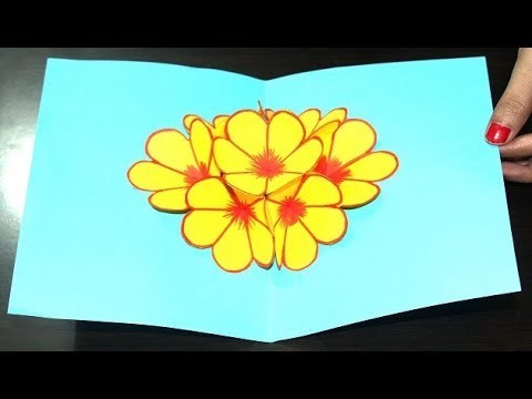 DIY - 3D Flower Pop-Up Card  - Simple & Easy Handmade craft  || Pop up card For Friendship Day