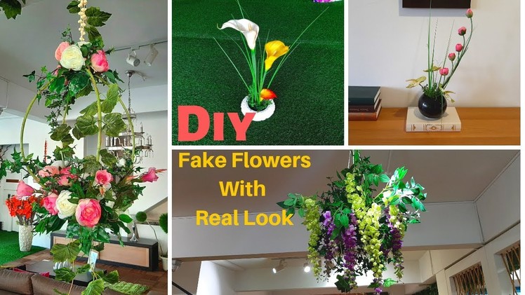 DIY-4 Craft Ideas Fake Plants and Flowers | Simple and Easy way to Decorate