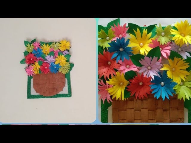 Diy amazing flower wall hanging from craft paper and cardboard\amazing craft idea
