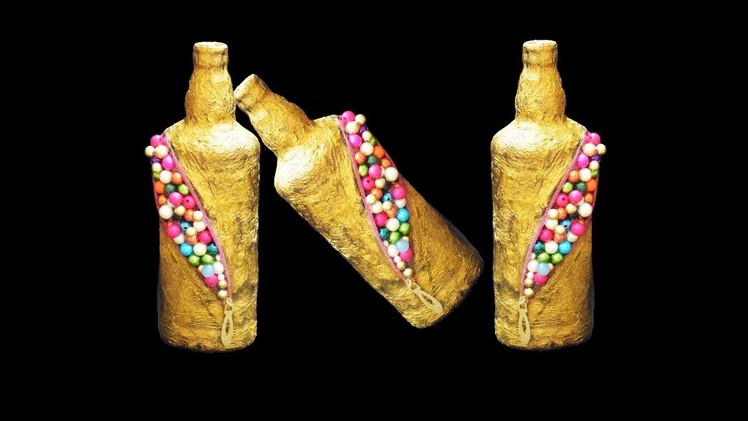 DIY: BOTTLE CRAFT: ANTIQUE BOTTLE WITH CHAIN AND BEADS