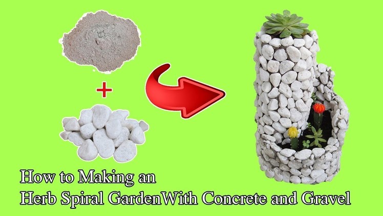 DIY Craft Ideas | How to Easily Making an Spiral Garden with Concrete and Gravel