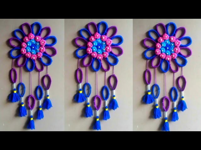 DIY easy woolen and newspaper wall hanging idea | woolen and toran craft | Room decor Ideas