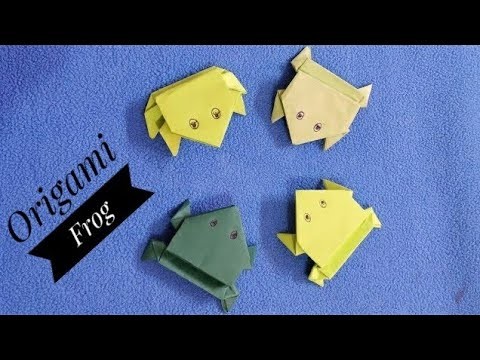 DIY Origami Jumping Frog ???? ????.How to make paper Frog-Step by step tutorial. School paper craft idea