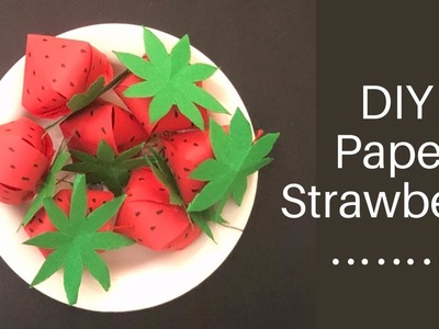 Diy paper strawberry | paper strawberry making | how to make | paper craft | easy craft