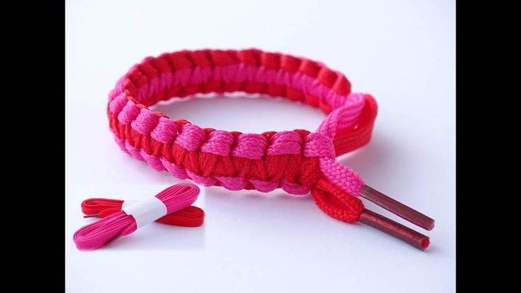 DIY Shoelace Bracelet "Mad Max Style Closure" Square Knot.Cobra Stitch Friendship Bracelet-CBYS