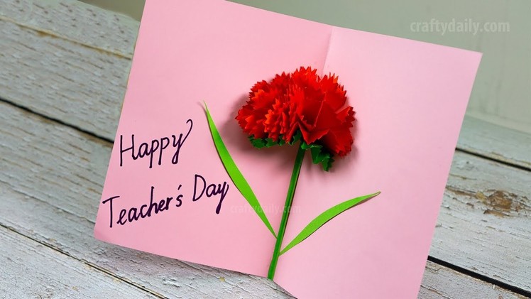 DIY Teacher's Day Card Tutorial | Carnation Flower Pop Up Card | Craft for Kids