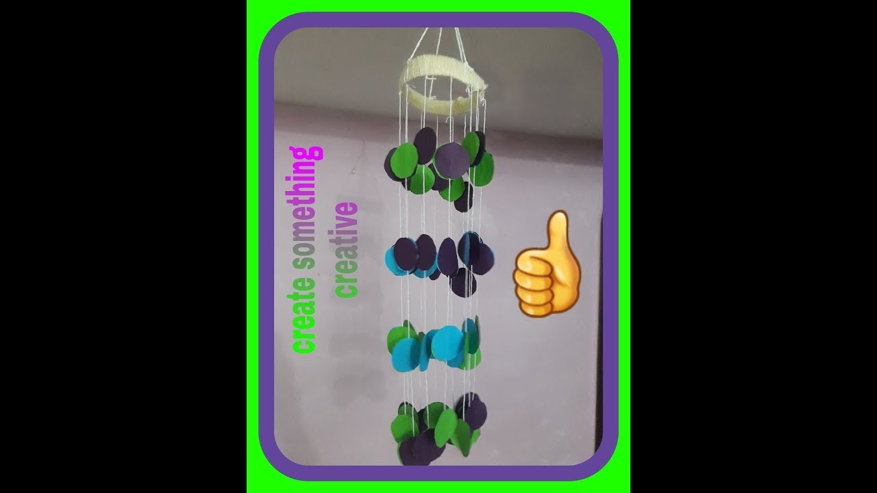 DIY- wind chimes by colour paper # home decoration # paper craft ⚘????