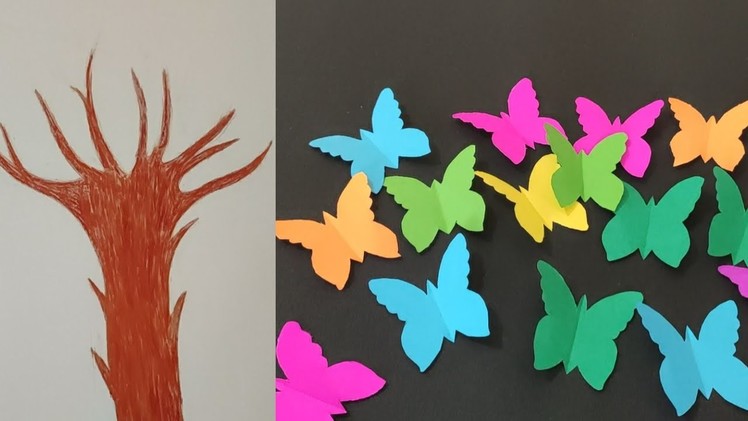 || Easy Paper Craft || Paper Butterfly Tree ||