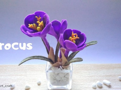 Felt Flowers DIY - How to Make Saffron Crocus Felt Flower - Tutorial Felt #DIY (EASY!)