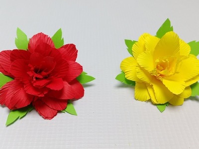 How to make beautiful Paper Flower Making - Rainbow Craft